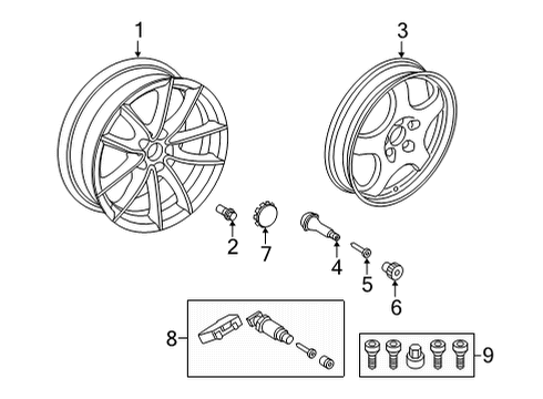 2022 Toyota GR Supra Wheels Wheel Bolt Diagram for 90118-WA330