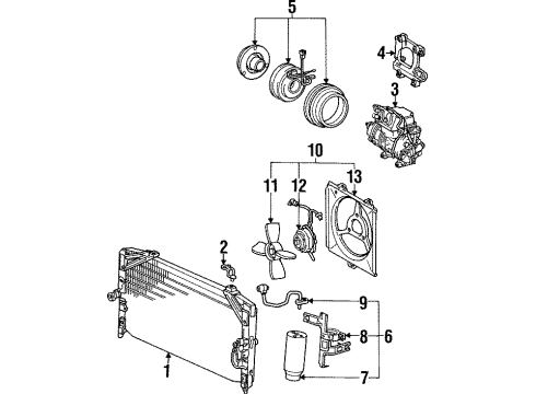 1991 Lexus ES250 A/C Compressor Fan, Cooling Diagram for 88453-32040