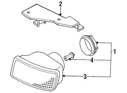 1992 Dodge Stealth Bulbs Lamp Kit Fog Front LH Diagram for MB698925