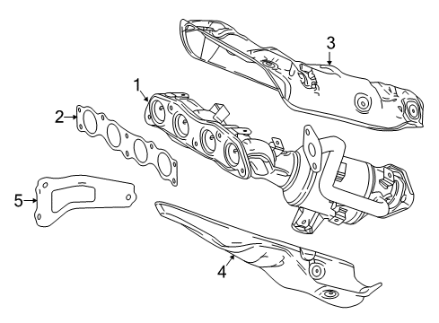 2021 Toyota Prius Exhaust Manifold Lower Shield Diagram for 17168-37120