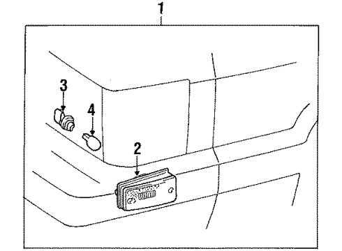 1988 Toyota Van Side Lamps Lamp Assy, Side Turn Signal, RH Diagram for 81730-28011