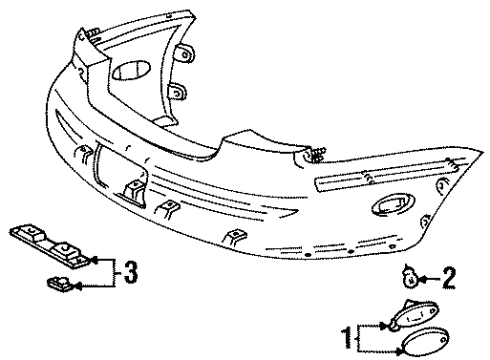 1999 Ford Taurus Side Marker Lamps, License Lamps License Lamp Diagram for F6DZ-13550-A