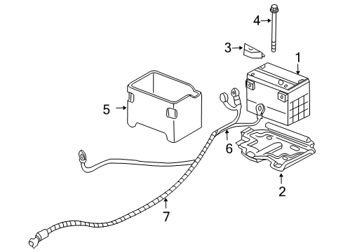 2000 Chevrolet Cavalier Battery Cable Asm, Battery Negative(22"Long) Diagram for 12157396