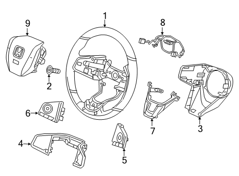 2021 Honda CR-V Steering Column & Wheel, Steering Gear & Linkage Sub-Cord, Cable Reel Diagram for 77901-TLA-C10