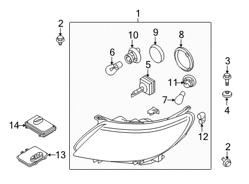 2010 Saab 9-3 Headlamps Mount Bolt Diagram for 90386380