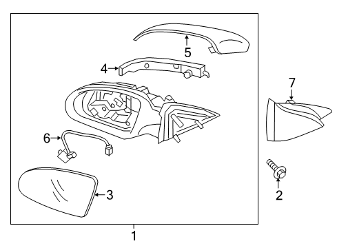 2017 Kia Optima Mirrors SCALP-Outside Rear View Mi Diagram for 87616D5000