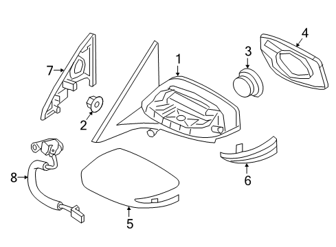 2016 Nissan Maxima Mirrors Mirror Body Cover, Passenger Side Diagram for 96373-4RA0B