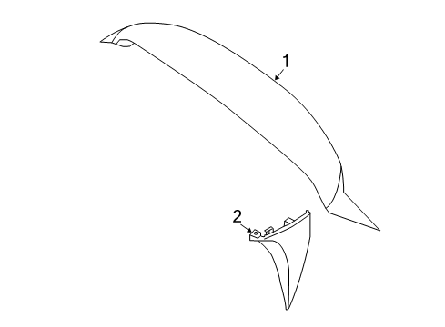 2014 Nissan Pathfinder Rear Spoiler Air Spoiler Extension-RH Diagram for 96032-3KA0A