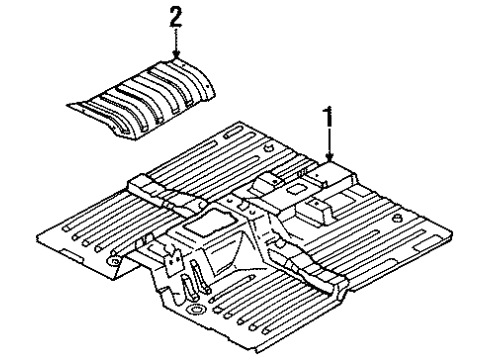 1995 Kia Sportage Floor Panel Assembly-FFLOOR Diagram for 0K01H53600A