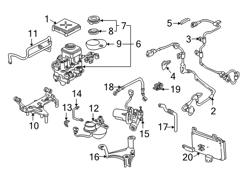 1999 Acura NSX ABS Components Modulator Assembly Diagram for 57110-SL0-L01