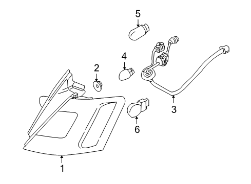 2011 Ford Taurus Bulbs Tail Lamp Assembly Diagram for BG1Z-13404-A