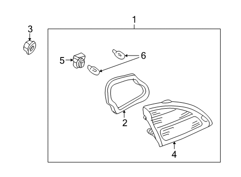 2000 Infiniti I30 Bulbs Body Assembly-Combination Lamp, RH Diagram for 26554-2Y006