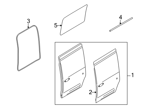 2010 Ford Transit Connect Side Loading Door - Door & Components Door Weatherstrip Diagram for 2T1Z-58253A10-A