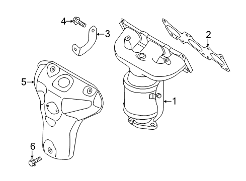 2020 Kia Cadenza Exhaust Manifold Exhaust Manifold Catalytic Assembly Diagram for 285103L180