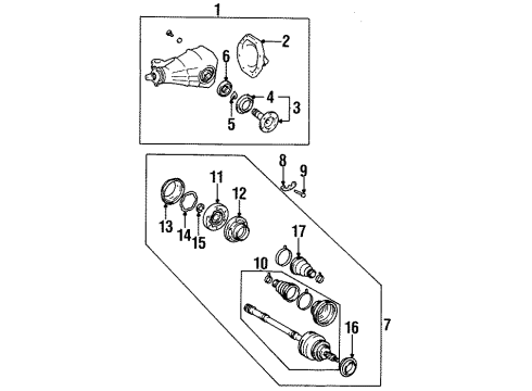 1997 Lexus LS400 Axle & Differential - Rear DEFLECTOR, Rear Wheel Diagram for 42453-50010