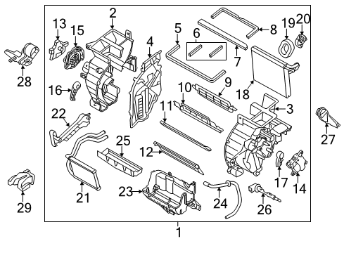 2011 Hyundai Elantra Heater Core & Control Valve Core & Seal Assembly-Heater Diagram for 97138-2L000