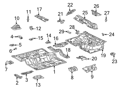 1998 Toyota 4Runner Pillars, Rocker & Floor - Floor & Rails Brace, Floor Panel, Front Diagram for 58251-35010