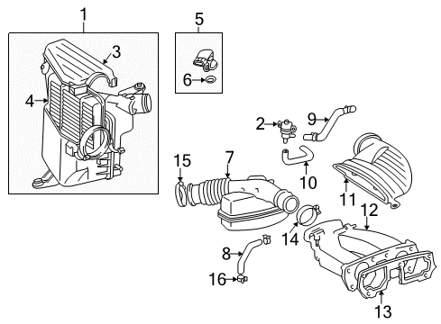 2002 Lexus IS300 Powertrain Control Air Cleaner Assembly Valve Diagram for 90910-12220