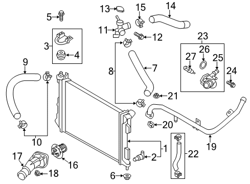 2014 Hyundai Veloster Powertrain Control Sensor Assembly-Oxygen Diagram for 39210-2B210