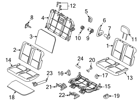 2012 Ford Transit Connect Rear Seat Components Seat Cushion Pad Diagram for 9T1Z-1763841-B