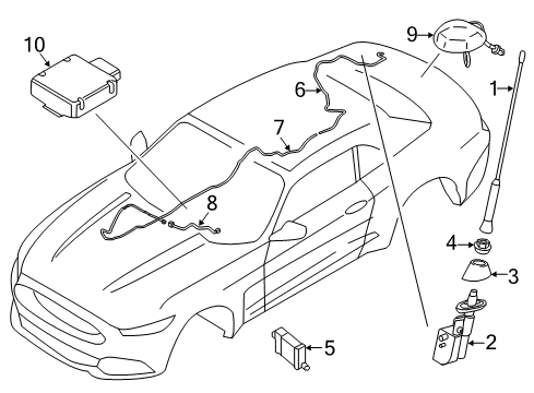 2018 Ford Mustang Antenna & Radio GPS Antenna Diagram for FR3Z-10E893-B