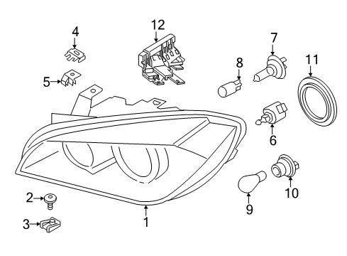 2021 BMW X1 Headlamps CONTROL UNIT FOR FRONT LIGHT Diagram for 63117429125
