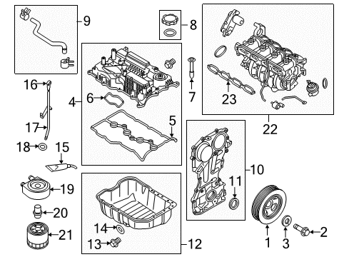 2017 Hyundai Sonata Filters Bolt & Washer Assembly Diagram for 224512G600