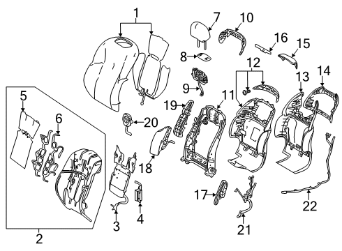 2019 Lexus LS500h Driver Seat Components Pad Sub-Assembly, FR Sea Diagram for 71505-50042