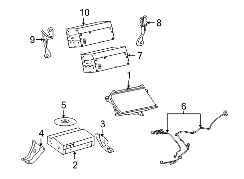 2010 Lexus RX450h Navigation System Board, Navigation Module Diagram for 86421-48010