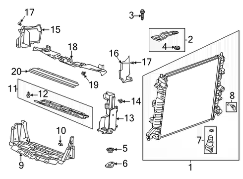 2022 Cadillac CT4 Radiator & Components Radiator Diagram for 85535176