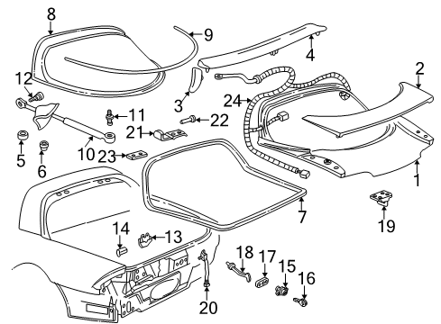 1996 Chevrolet Camaro Trunk Panel Asm-Rear Compartment Lift Window Diagram for 10317388