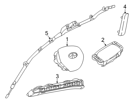 2018 Infiniti QX30 Air Bag Components Side Air Bag Module Assembly, Front Left Diagram for 985H1-5DC0A