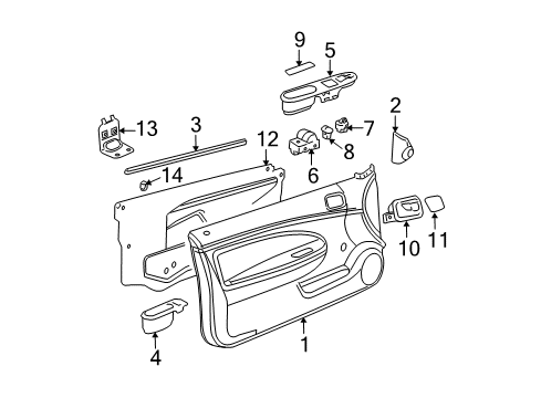 2008 Chevrolet Cobalt Front Door Window Switch Diagram for 22721761
