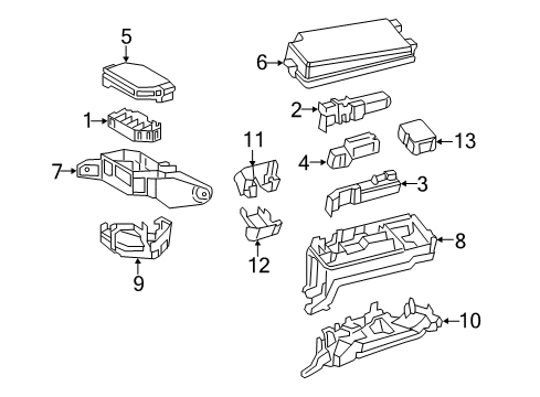 2022 Toyota Prius AWD-e Fuse & Relay Holder, Connector Diagram for 82666-47620