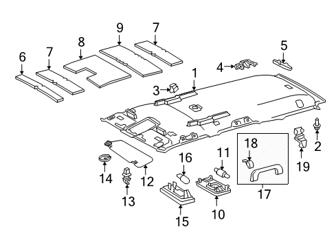 2010 Toyota 4Runner Interior Trim - Roof Dome Lamp Diagram for 81240-42020-E0