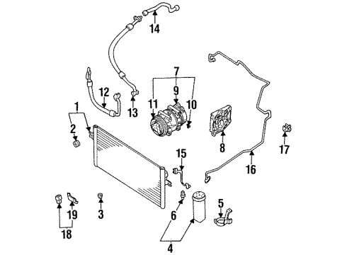 1996 Nissan Maxima Air Conditioner EVAPORATOR Assembly Diagram for 27280-40U03