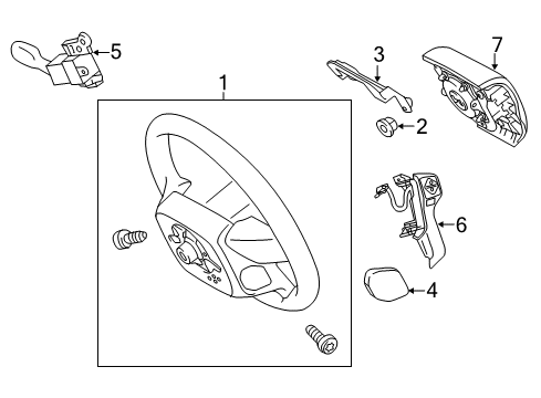 2016 Toyota Tundra Steering Column & Wheel, Steering Gear & Linkage Audio Switch Diagram for 84244-0C010-C0