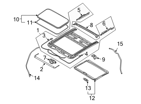 2008 Infiniti FX45 Sunroof Hose-Drain Diagram for 91390-CG010