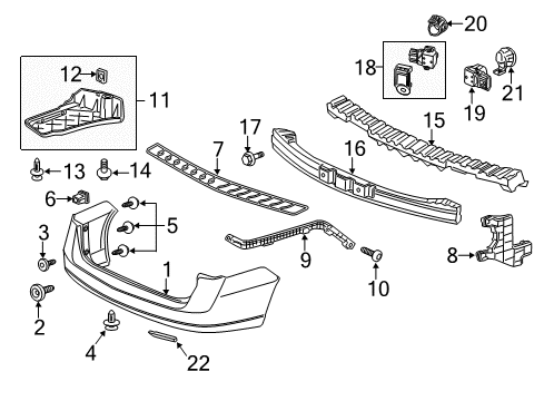 2013 Honda Odyssey Parking Aid Sensor Assembly, Parking (Mocha Metallic) Diagram for 39680-TK8-A01ZH