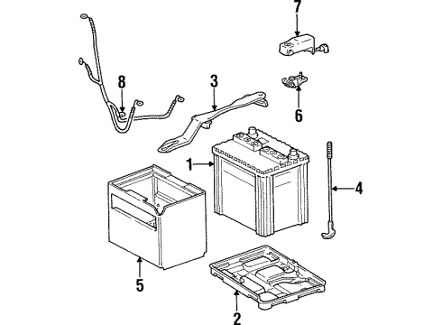 1998 Toyota Supra Battery Battery Cover Diagram for 28870-46050