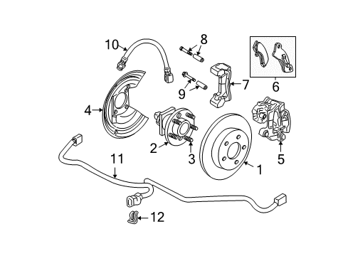 2001 Buick Park Avenue Brake Components Bolt Kit, Rear Brake Caliper Diagram for 18019037