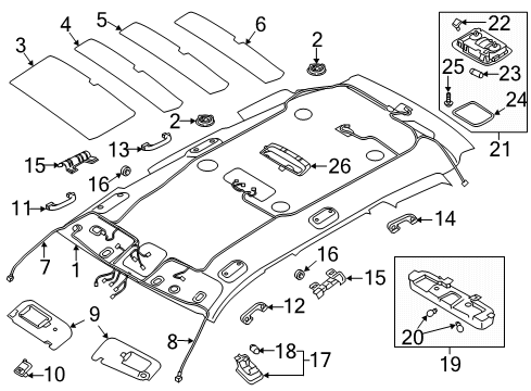 2020 Kia Telluride Interior Trim - Roof Lamp Assembly-Room Diagram for 92850S9000