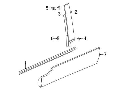 2022 Chevrolet Trailblazer Exterior Trim - Front Door Belt Molding Diagram for 42664803
