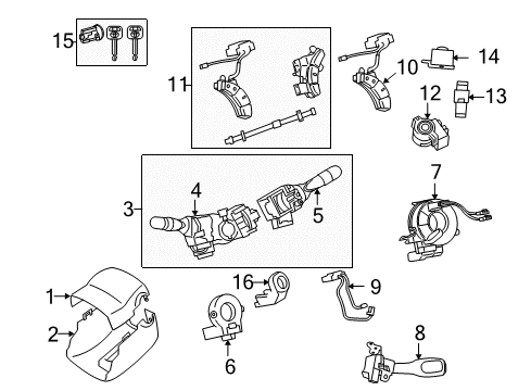 2011 Toyota Tacoma Switches Switch Assembly Diagram for 84247-04010-B0