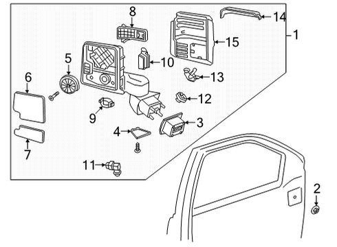 2020 GMC Sierra 2500 HD Mirrors Mirror Assembly Diagram for 84944539