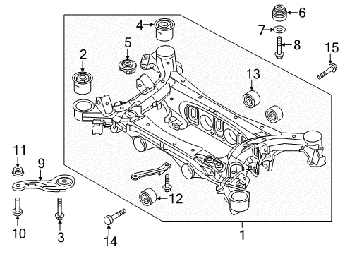 2017 Kia K900 Rear Crossmember Bolt Diagram for 554474D000