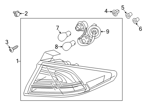 2017 Hyundai Ioniq Bulbs Lamp Assembly-Rear Combination Outside, LH Diagram for 92401-G2050