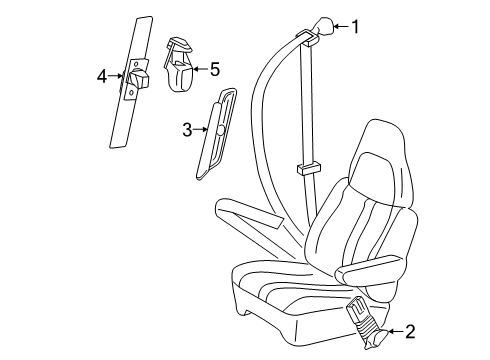 2008 GMC Savana 1500 Front Seat Belts Buckle Diagram for 19181644