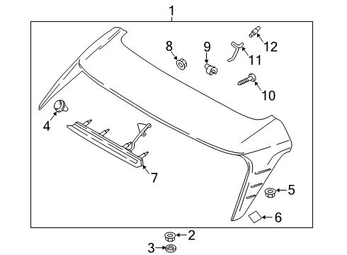 2021 Hyundai Kona Electric Rear Spoiler Nut Diagram for 13395-05001