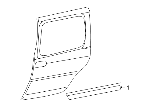 2008 Chevrolet Uplander Exterior Trim - Side Loading Door Molding Asm-Rear Side Door *Black Diagram for 25915098